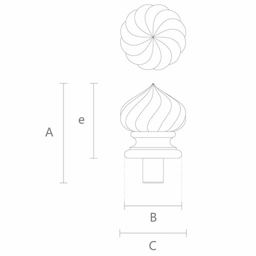 Ornamental wooden Twisted finials for furniture