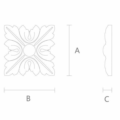 SQUARE ROSETTES APPLIQUE WITH FLOWER