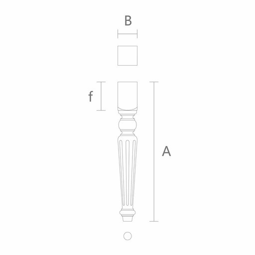 Tapered fluted table legs with square top (1 PC)