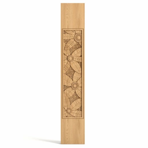 RECTANGULAR ART DECO OAK BALUSTER WITH FLOWERS