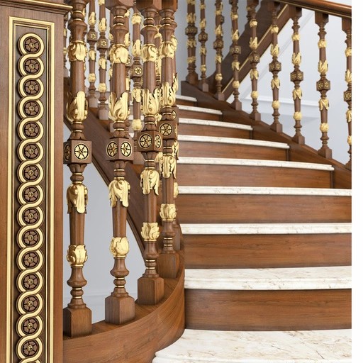 ORNATE ARCHITECTURAL STAIR BALUSTERS FROM OAK