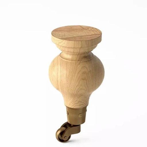 Vintage furniture feet turnip with wheels