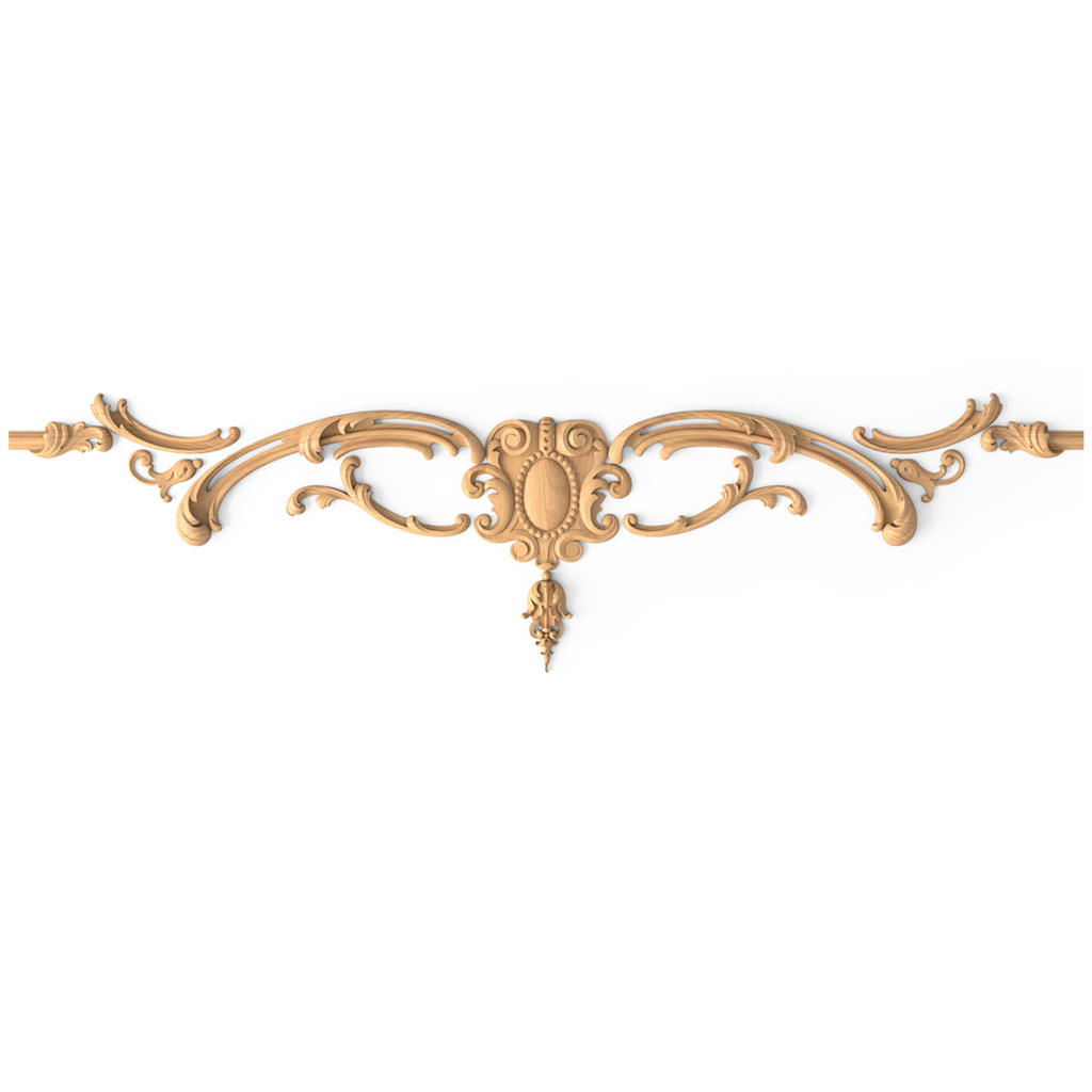 DECORATIVE WALL MOLDING PANELS WITH CARTOUCHES, CARVED PEARLS AND SCROLLS