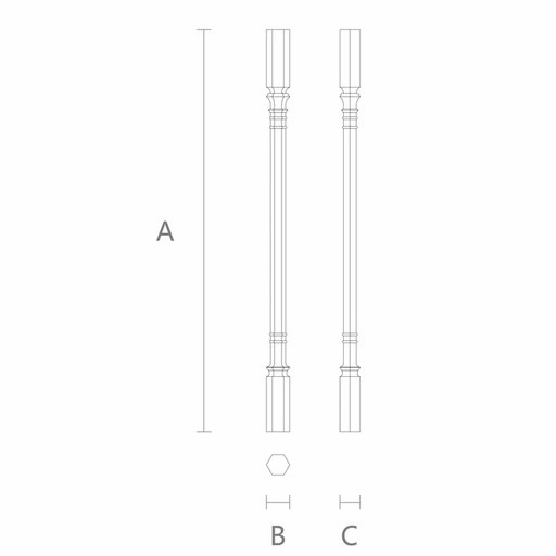 GOTHIC NARROW WOOD STAIRCASE SPINDLES