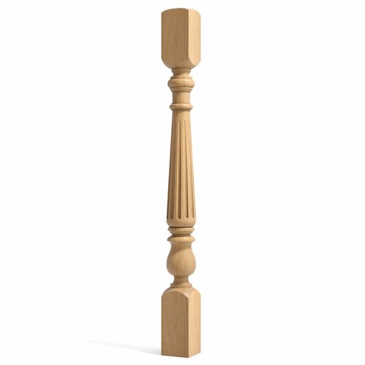 ARCHITECTURAL FLUTED POSTS FOR STAIRCASES FROM BEECH