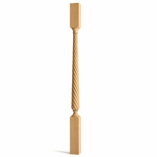 CUSTOM WOODEN ROUND BALUSTER WITH SPIRAL ORNAMENTATION