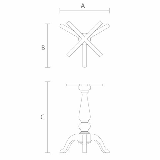 SPINDLE TABLE BASE WITH CABRIOLE LEGS CLASSIC
