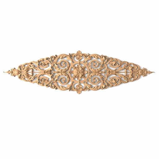Beaded wooden floral onlay with acanthus scrolls