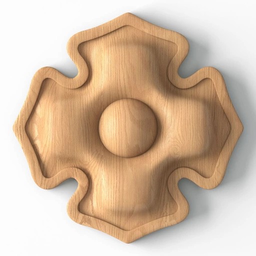 SMALL GOTHIC STYLE FURNITURE ROSETTE WOODEN ONLAY