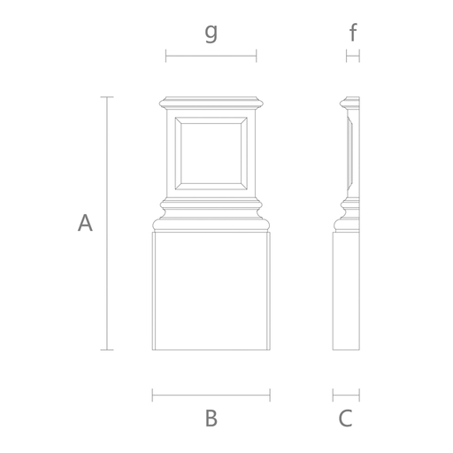 TRADITIONAL SOLID WOOD BASE FOR PILASTERS