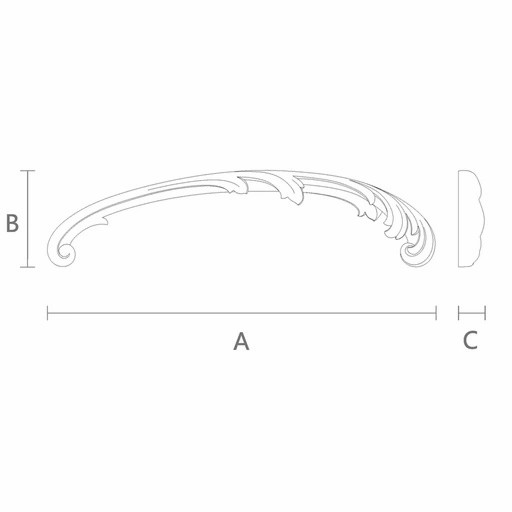 Furniture applique acanthus leaves Classic style, Right