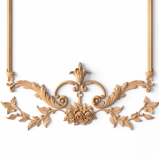 Ornate french wall panel with rose vines