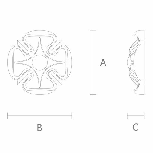 SMALL WOODEN ROSETTES FLORAL DOOR TRIM