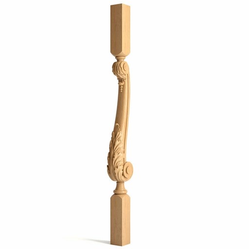 CURVED BAROQUE STYLE WOODEN STAIRCASE BALUSTER