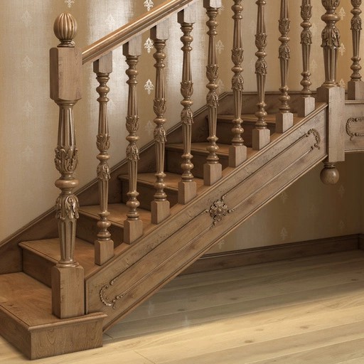 HANDCRAFTED CLASSIC FLUTED STAIRCASE POST FROM OAK