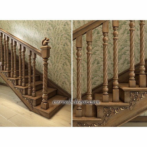 SOLID WOOD TWISTED SPINDLE FOR STAIRCASE DECORATION