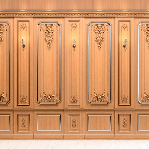WOOD CARVED PANEL WITH ELEMENTS OF FLORAL DESIGN