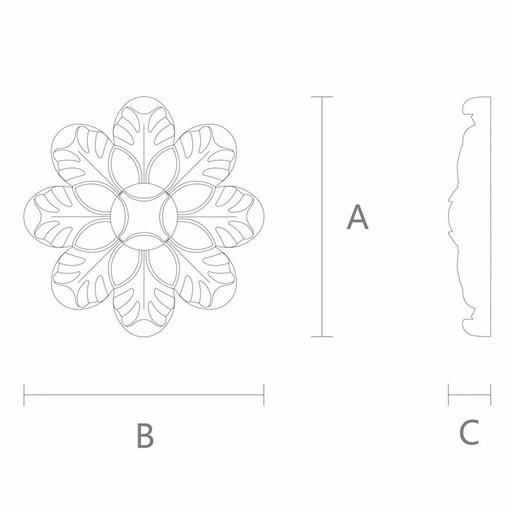 DECORATIVE ROSETTE ONLAY FLOWER