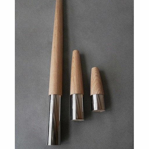 Minimalist furniture feet rounded hardwood with metal tips (1 PC)