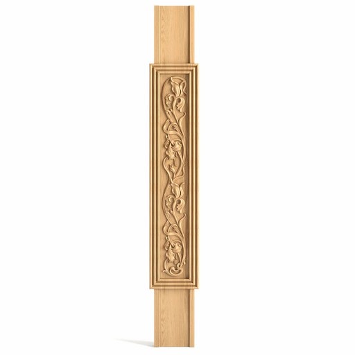 ART NOUVEAU OAK CARVED BALUSTER WITH IRISES FLOWERS