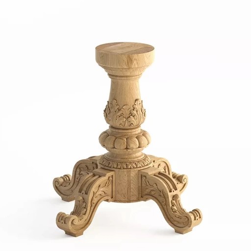 CARVED BAROQUE PEDESTAL TABLE BASE WITH FOUR LEGS