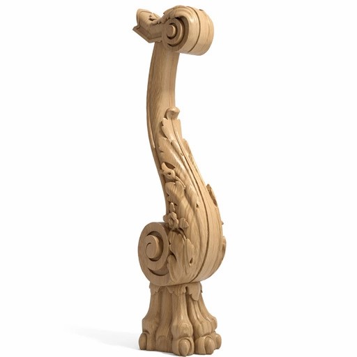 HANDCRAFTED SOLID WOOD STAIRCASE POST WITH A PAW BASE