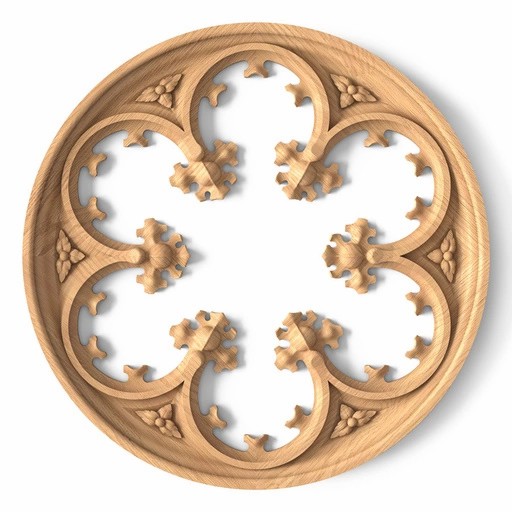 LARGE WOOD ROSETTE PIERCED GOTHIC