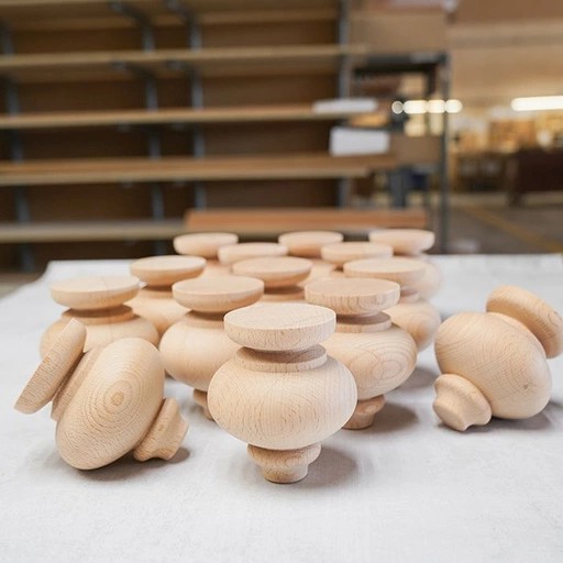 Bun feet for furniture hardwood Midcentury style (1 PC)