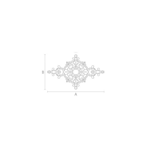 Openwork oak decorative onlay with flower buds