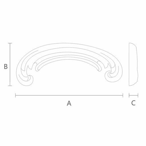 Arched wood onlay leaf Classic style