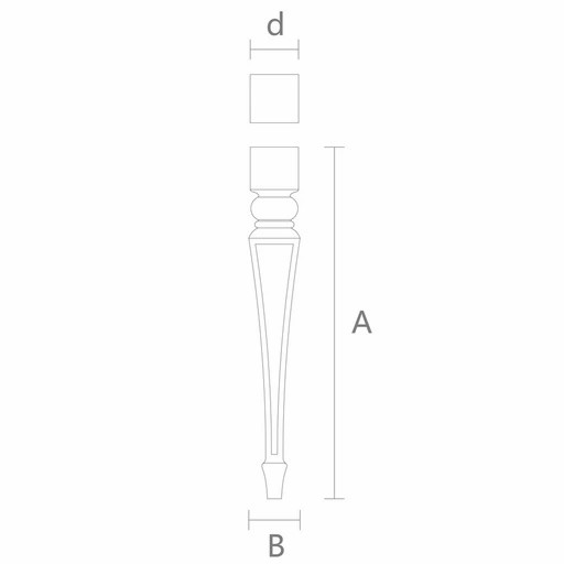 Large tapered unique table legs with carved elements (1 PC)