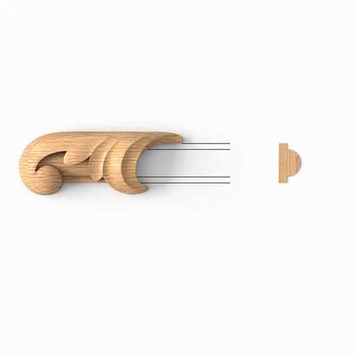 VINTAGE OAK MINIATURE ONLAY FOR MOULDING, LEFT