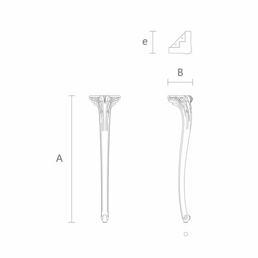 Tall Queen Anne furniture feet antique (1 PC)