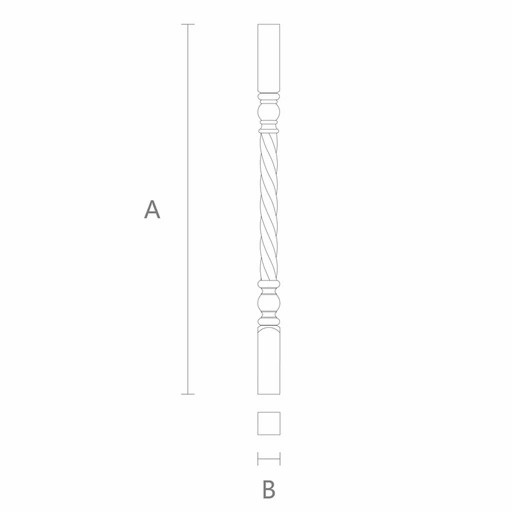 SOLID WOOD TWISTED SPINDLE FOR STAIRCASE DECORATION