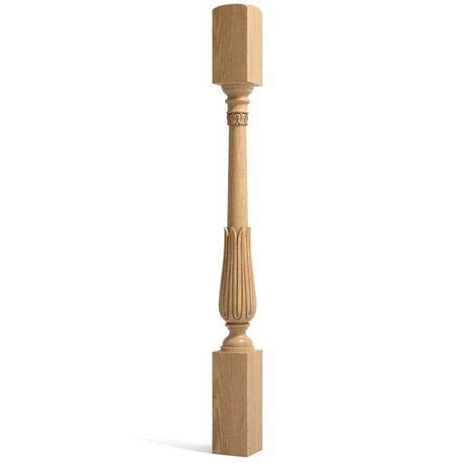 CLASSICAL STYLE WOODEN STAIRCASE POST WITH LEAVES