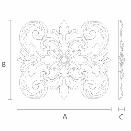 Handcrafted solid wood ornamental center onlay