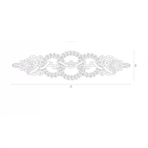 Victorian wooden center onlay with laurel wreaths and ribbons