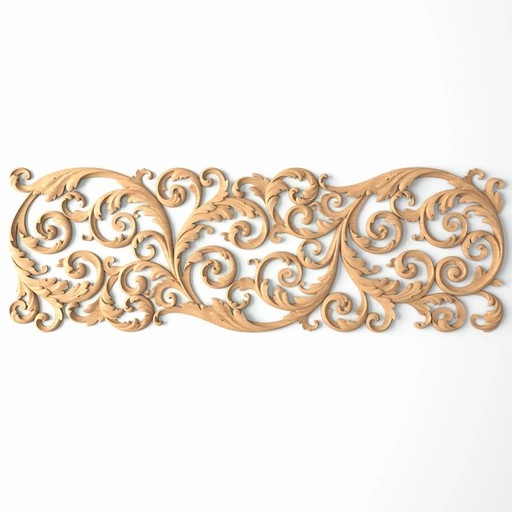 Large wooden openwork carved wall applique, Right