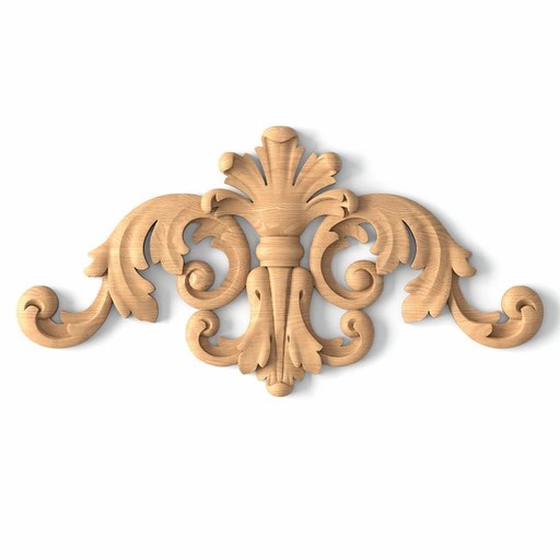 Baroque center onlay with a small palmette from wood