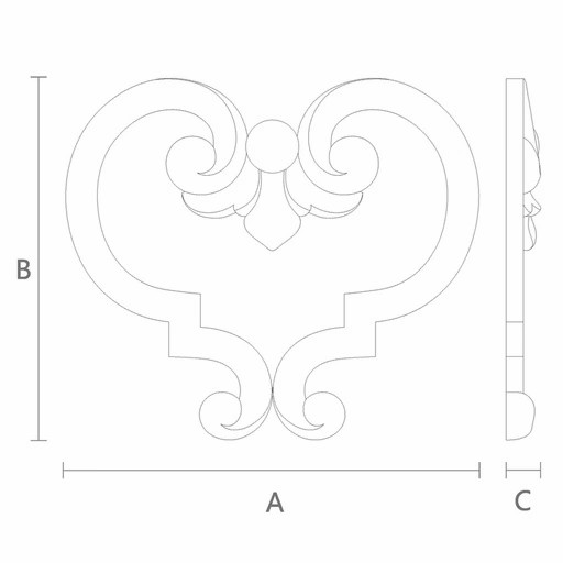 Handcrafted heart-shaped wooden applique
