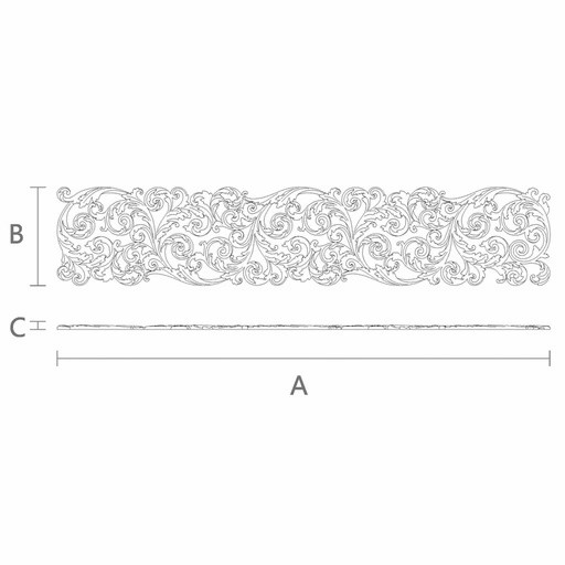Large hardwood Neoclassical-style scrolled onlay, Right