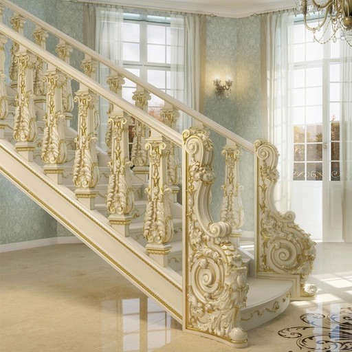 RENAISSANCE STYLE WOOD CARVED BALUSTER FOR STAIRCASE