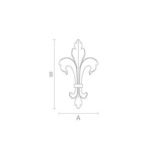 Carved wood fleur-de-lis onlay for furniture decoration