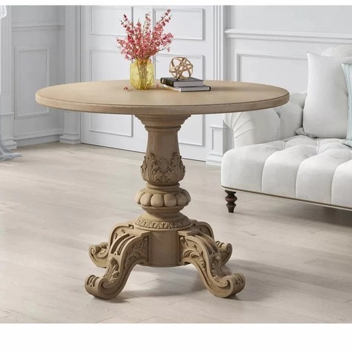 CARVED BAROQUE PEDESTAL TABLE BASE WITH FOUR LEGS