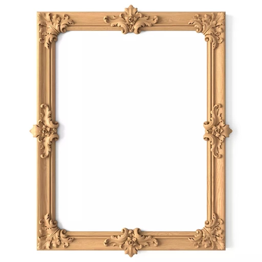UNFINISHED WOOD CARVING FRAME MIRROR