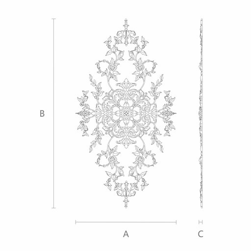 Floral medallion openwork for walls with roses