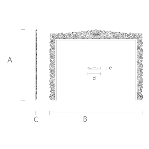 BAROQUE STYLE WOODEN FRAME FOR TV ZONE DESIGN