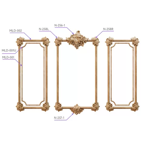 ORNATE CARVED WOOD ONLAYS FOR FIREPLACE