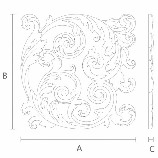 Round Baroque-style hardwood onlays, Left