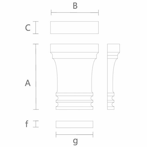 Pilaster caps with fluted carving Modern style
